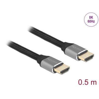 Delock Ultra High Speed HDMI Cable 48 Gbps 8K 60 Hz grey 0.5 m certified