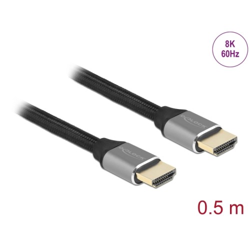 Delock Ultra High Speed HDMI Cable 48 Gbps 8K 60 Hz grey 0.5 m certified