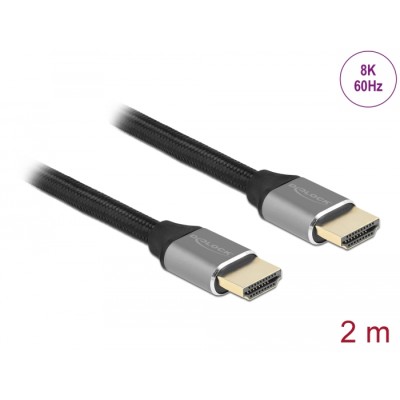 Delock Ultra High Speed HDMI Cable 48 Gbps 8K 60 Hz grey 2 m certified