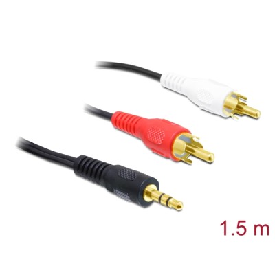 Delock Cable Audio 3.5 mm stereo jack male  2 x RCA male 1.5 m