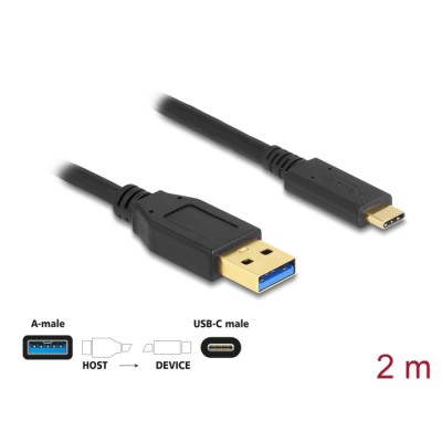 Delock SuperSpeed USB (USB 3.2 Gen 2) Cable Type-A to USB Type-C™ 2 m