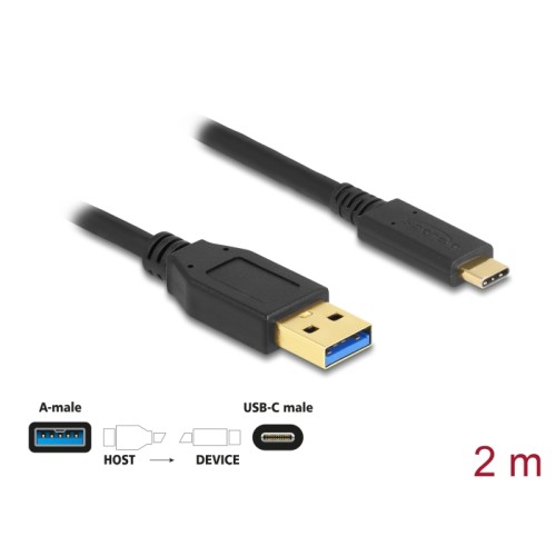 Delock SuperSpeed USB (USB 3.2 Gen 2) Cable Type-A to USB Type-C™ 2 m