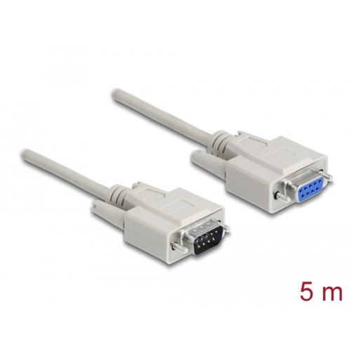 Delock Cable Serial RS-232 D-Sub9 male > RS-232 D-Sub9 female 5 m extension