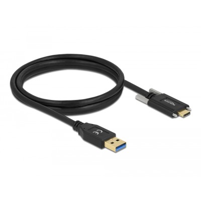 Delock SuperSpeed USB (USB 3.2 Gen 2) Cable Type-A male to USB Type-C™ male with screws on the sides 1.5 m 2