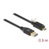 Delock SuperSpeed USB 10 Gbps (USB 3.2 Gen 2) Cable Type-A male to USB Type-C™ male with screw on top 0.5 m