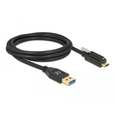 Delock SuperSpeed USB (USB 3.2 Gen 2) Cable Type-A male to USB Type-C™ male with screw on top 2 m 2