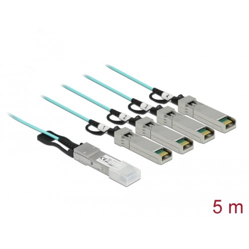 Delock Active Optical Cable QSFP+ to 4 x SFP+ 5 m