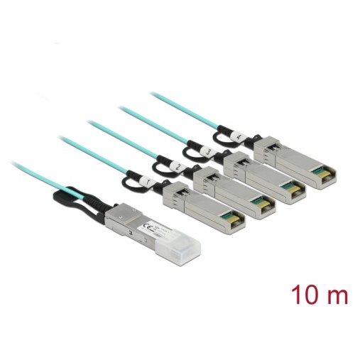 Delock Active Optical Cable QSFP+ to 4 x SFP+ 10 m
