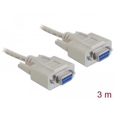 Delock Serial Cable RS-232 D-Sub9 female to female 3 m null modem
