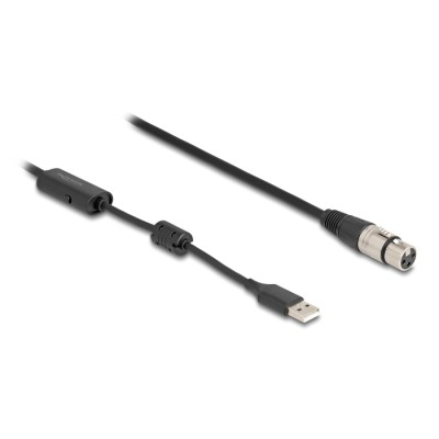 Delock High-Res Audio Converter Cable XLR 3 pin to USB Type-A analogue to digital 3 m 2
