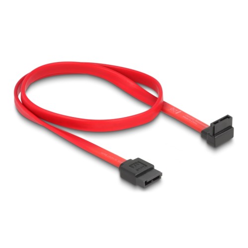 Delock SATA 3 Gb/s Cable straight to upwards angled 50 cm red