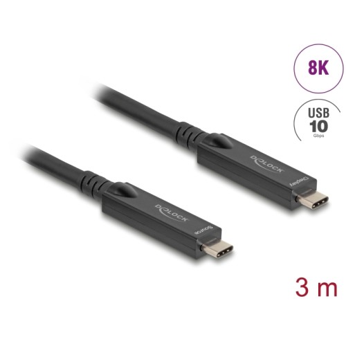 Delock Active Optical USB-C™ 8K Video + Data + PD Cable 3 m
