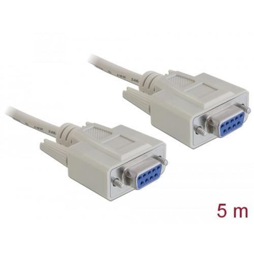 Delock RS-232 Cable Serial D-Sub 9 female to female 5 m null modem