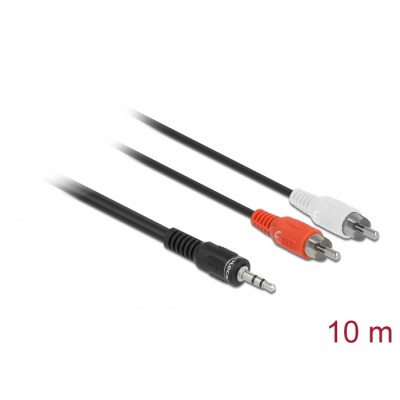 Delock Cable Audio 3.5 mm stereo jack male  2 x RCA male 10 m