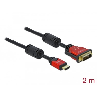 Delock HDMI zu DVI 24+1 Kabel bidirektional 2 m