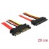 Delock Extension cable SATA 6 Gb/s 22 pin plug  SATA 22 pin receptacle (5 V + 12 V) 20 cm