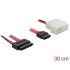 Delock Cable Slim SATA female-SATA 7 pin + 2 pin power male 30 cm