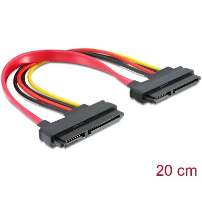 Delock Cable SATA 22pin-22pin female / female 20cm