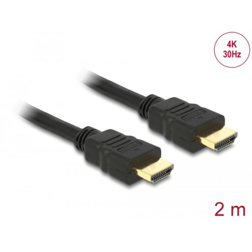 Delock Cable High Speed HDMI with Ethernet – HDMI A male > HDMI A male 4K 2.0 m