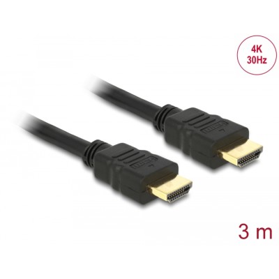 Delock Cable High Speed HDMI with Ethernet – HDMI A male  HDMI A male 4K 3 m