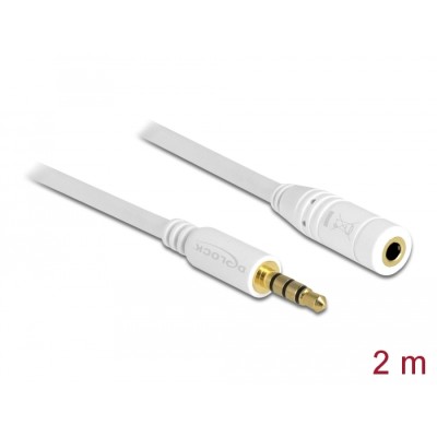 Delock Extension Cable Audio Stereo Jack 3.5 mm male / female 4 pin 2 m