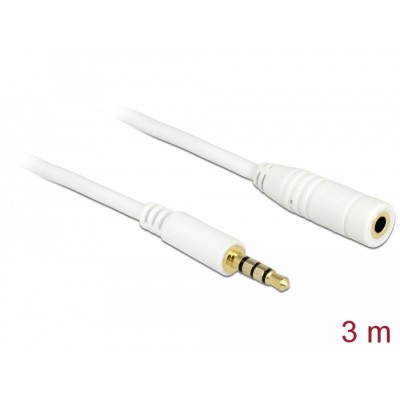Delock Extension Cable Audio Stereo Jack 3.5 mm male / female 4 pin 3 m