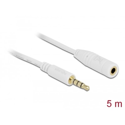 Delock Extension Cable Audio Stereo Jack 3.5 mm male / female 4 pin 5 m