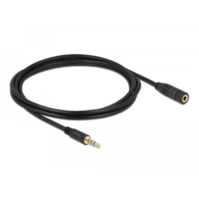 Delock Stereo Jack Extension Cable 3.5 mm 4 pin male to female 2 m black 2