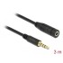Delock Stereo Jack Extension Cable 3.5 mm 4 pin male to female 3 m black