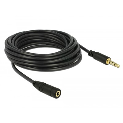 Delock Stereo Jack Extension Cable 3.5 mm 4 pin male to female 5 m black 2