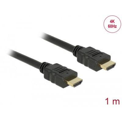 Delock Cable High Speed HDMI with Ethernet HDMI A male > HDMI A male 3D 4K 1 m
