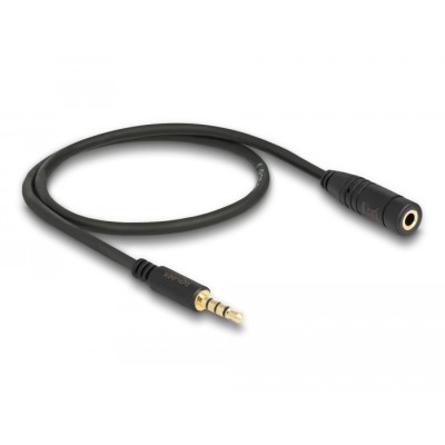 Delock Stereo Jack Extension Cable 3.5 mm 4 pin male to female 0.5 m black 2