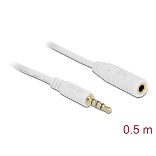 Delock Extension Cable Audio Stereo Jack 3.5 mm male / female 4 pin 0,5 m
