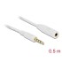 Delock Extension Cable Audio Stereo Jack 3.5 mm male / female 4 pin 0,5 m