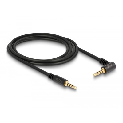 Delock Cable Stereo Jack 3.5 mm 4 pin male  male angled 2 m black 2