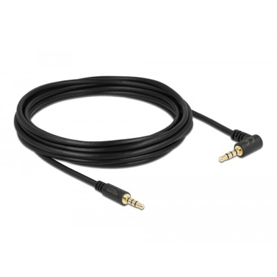 Delock Cable Stereo Jack 3.5 mm 4 pin male  male angled 5 m black 2
