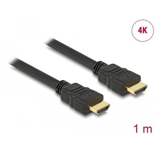 Delock Cable High Speed HDMI with Ethernet – HDMI A male  HDMI A male 4K 1.0 m