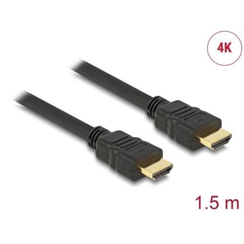 Delock Cable High Speed HDMI with Ethernet – HDMI A male  HDMI A male 4K 1.5 m