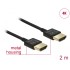 Delock Cable High Speed HDMI with Ethernet - HDMI-A male  HDMI-A male 3D 4K 2 m Slim High Quality