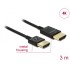 Delock Cable High Speed HDMI with Ethernet - HDMI-A male > HDMI-A male 3D 4K 3 m Active Slim High Quality