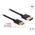 Delock Cable High Speed HDMI with Ethernet - HDMI-A male  HDMI Mini-C male 3D 4K 2 m Slim High Quality