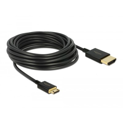 Delock Cable High Speed HDMI with Ethernet - HDMI-A male > HDMI Mini-C male 3D 4K 4.5 m Active Slim High Quality 2