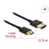 Delock Cable High Speed HDMI with Ethernet - HDMI-A male  HDMI Mini-C male 3D 4K 0.5 m Slim High Quality