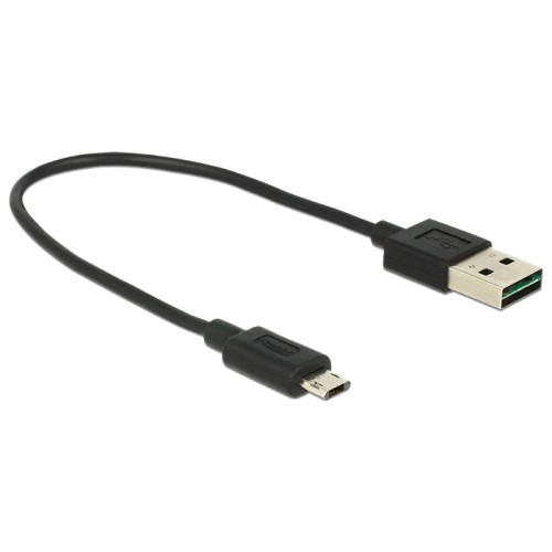 Delock Cable EASY-USB 2.0 Type-A male > EASY-USB 2.0 Type Micro-B male 0,2 m black