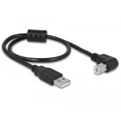 Delock Cable USB 2.0 Type-A male > USB 2.0 Type-B male angled 0.5 m black 2