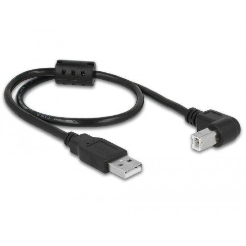 Delock Cable USB 2.0 Type-A male > USB 2.0 Type-B male angled 0.5 m black