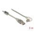 Delock Cable USB 2.0 Type-A male > USB 2.0 Type-B male angled 3.0 m transparent