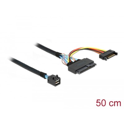 Delock Cable SFF-8643 male > U.2 SFF-8639 female + SATA power connector 50 cm