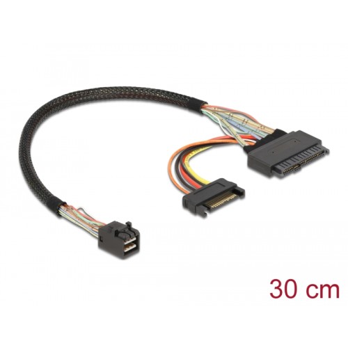 Delock Cable SFF-8643 male > U.2 SFF-8639 female + SATA power connector 30 cm