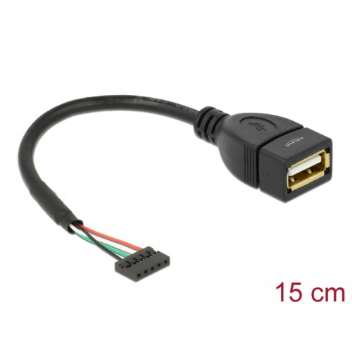 Delock Cable USB 2.0 pin header female 2.00 mm 5 pin  USB 2.0 Type-A female 15 cm